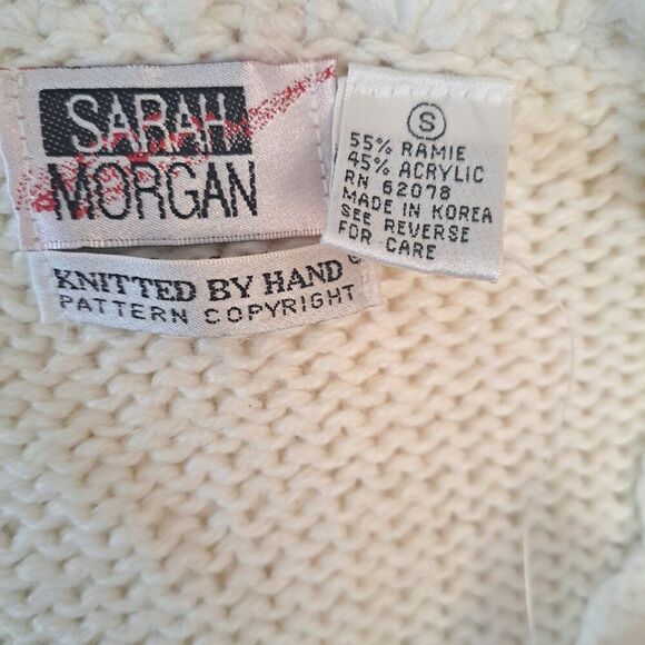 Sarah Morgan Vintage 90'S Knit Pullover Sweater Dusty Pink Floral Coquet Small - Picture 8 of 8